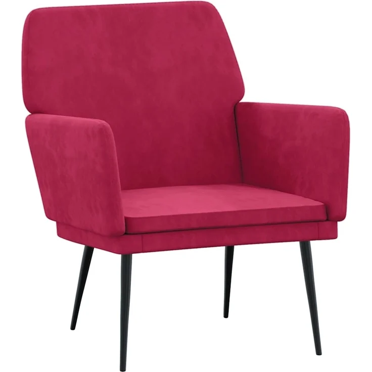 Sessel wohnzimmer, Relaxsessel, Fernsehsessel Weinrot 62x79x79 cm Samt – Bild 2