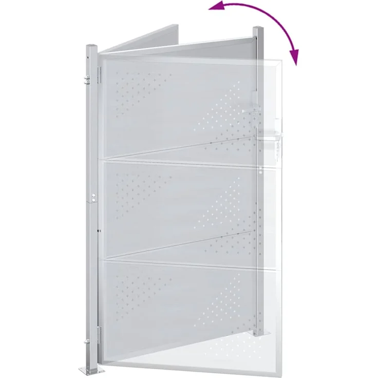 vidaXL Gartentor mit Schloss Silber 85 x 120 cm Edelstahl 3402580 – Bild 10
