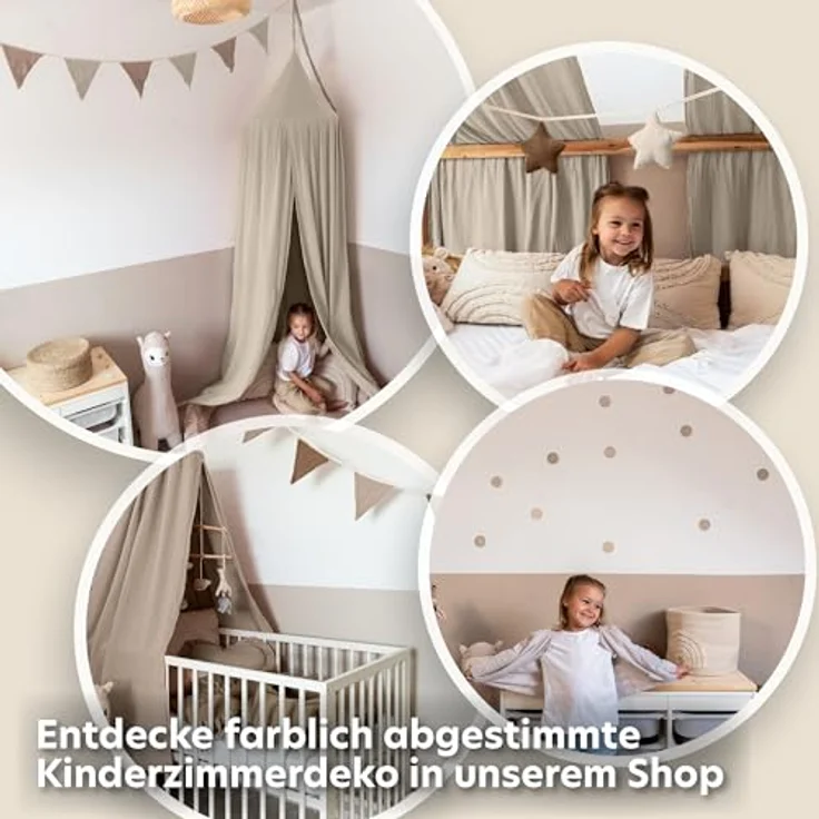 lilimaus Betthimmel Hausbetthimmel Baumwoll Musselin Betthimmel Kinder Hausbett 2er Set, Stilvolle Musselin-Deko für Kinderzimmer, ideal als Geschenkidee – Bild 8