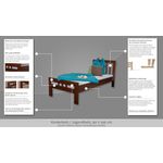Jugendbett Easy Premium Line K8, Buche Vollholz massiv dunkelbraun lackiert - Maße: 90x190 cm