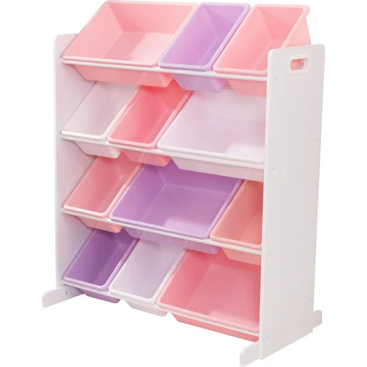 KidKraft 'Sort It and Store It' Aufbewahrungsregal mit 12 Boxen Weiß 15450