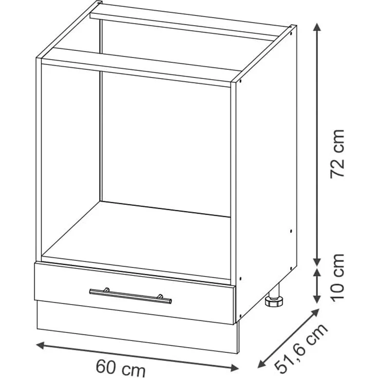 Herdumbauschrank Fame-Line Eiche Paneel 60 cm ohne Arbeitsplatte Vicco – Bild 2