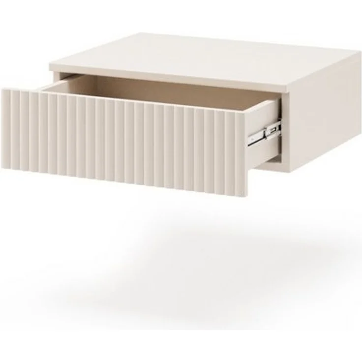 Beautysofa Nachttisch SOFT Hängend, Rillenfronten mit Push-to-Open (In der trendigen Farbe Kaschmir), Breite: 50 cm – Bild 4