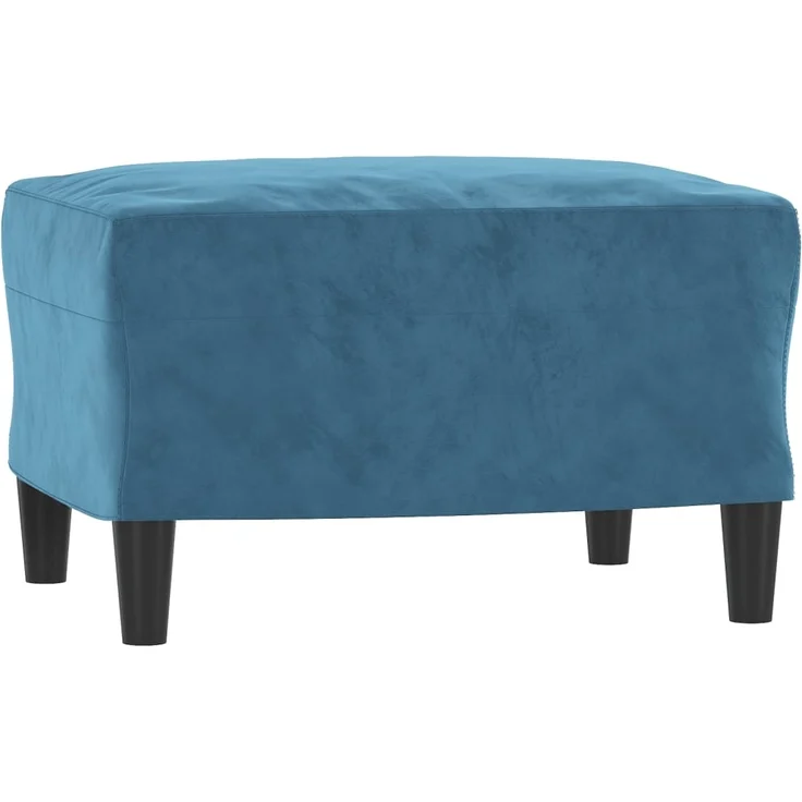 vidaXL Sessel mit Hocker Blau 60 cm Samt 3201173 – Bild 4