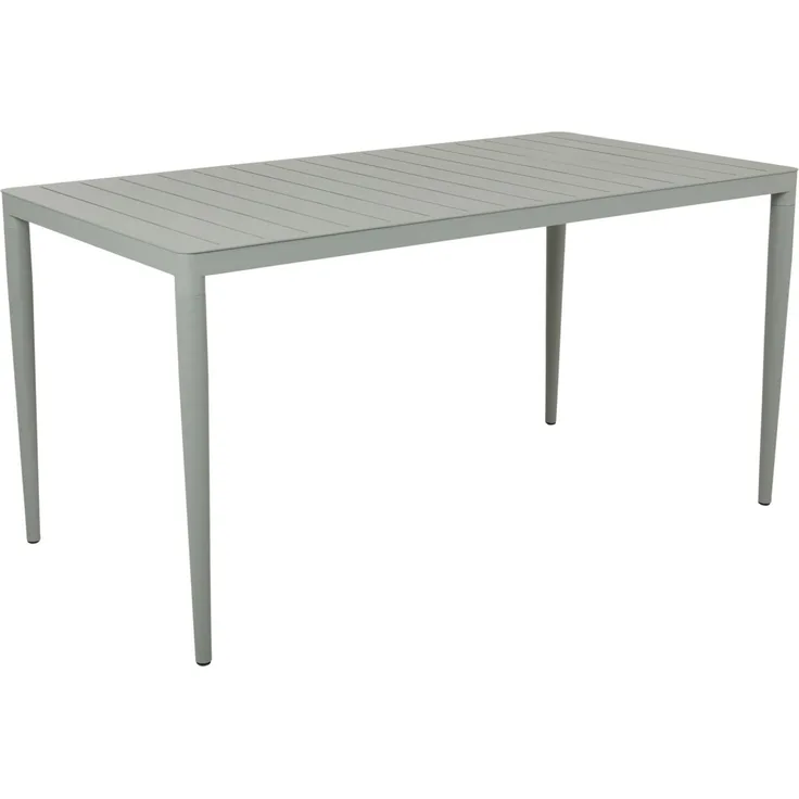 Gartenesstisch Bigby aus Aluminium, modern und rechteckig, hellgrün, für 4–6 Personen