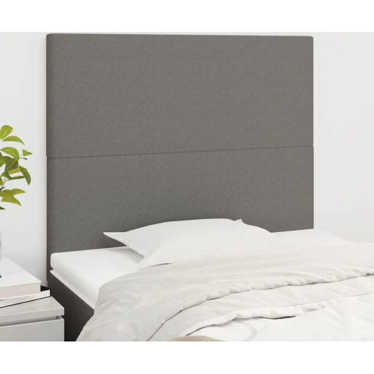 vidaXL Kopfteile 2 Stk. Dunkelgrau 90x5x78/88 cm Stoff 3116035 – Bild 1