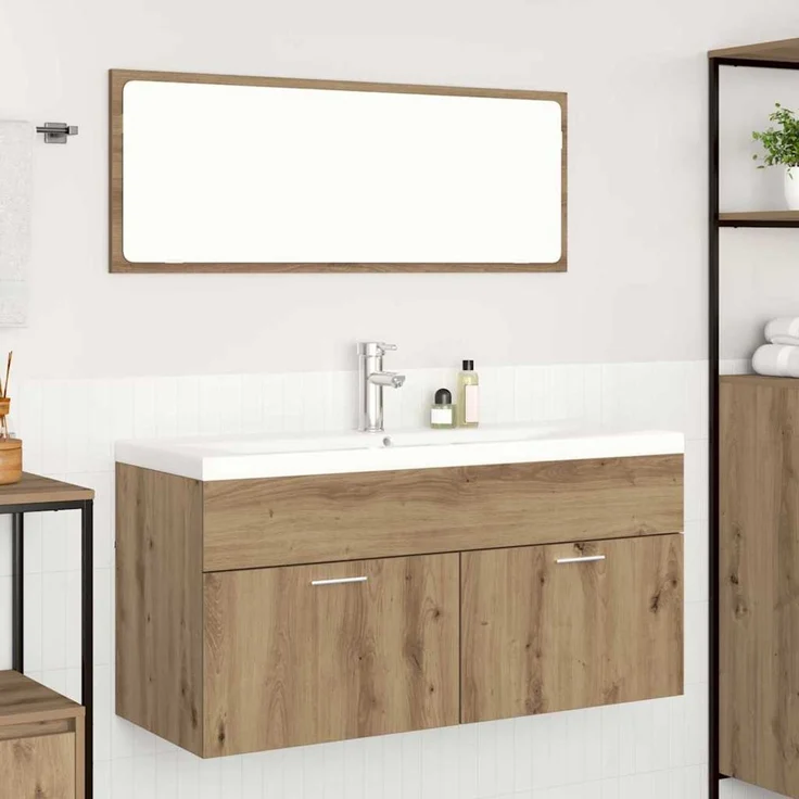 vidaXL Badezimmerschrank Artisan-Eiche 100 x 38,5 x 46 cm 3415905 – Bild 4
