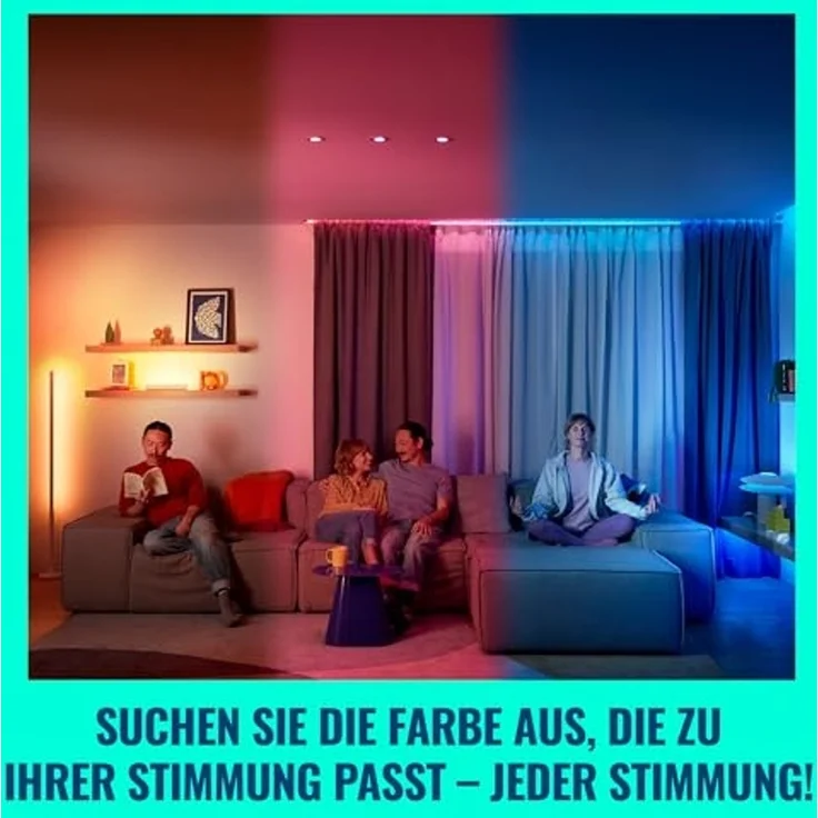 WiZ Smart LED A60-Lampe, Color und Tunable White, E27-Sockel, äquivalent 100 W, 2200–6500 K, 1521 Lumen, dimmbar, funktioniert mit Alexa, Google Assistant, und Apple HomeKit, 1er Pack – Bild 4