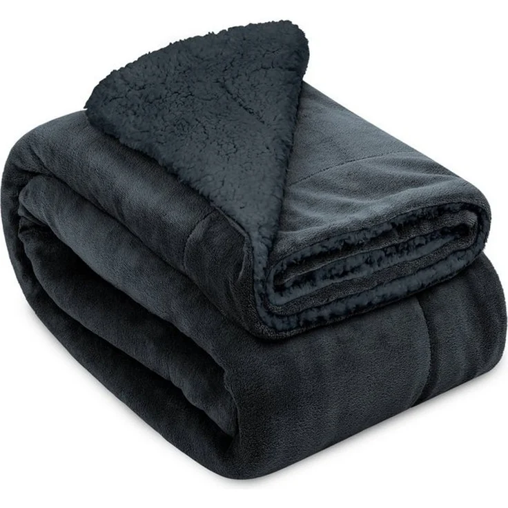 Beautissu Sherpa Decke Alina 200cm, 150cm, Anthrazit/Anthrazit – Bild 4
