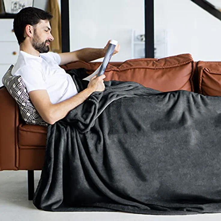 Wohndecke Kuscheldecke super weich & flauschig – warme Fleecedecke, Gräfenstayn, warme Wolldecke, Sofadecke & Tagesdecke - Überwurf Sofa, Couch – Bild 3