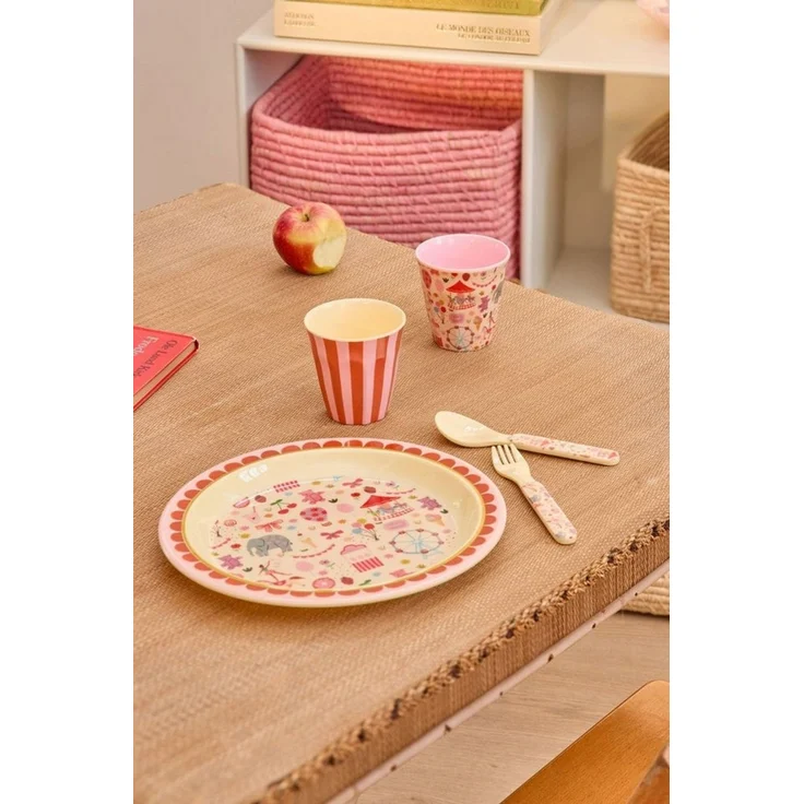 rice Teller Rice Melamin Teller Pink - Fun Fair Print – Bild 2