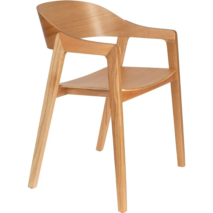 DutchBone Esszimmerstuhl Westlake im 2er-Set, Natur aus Eichenholz 58x52x76 cm – Bild 1