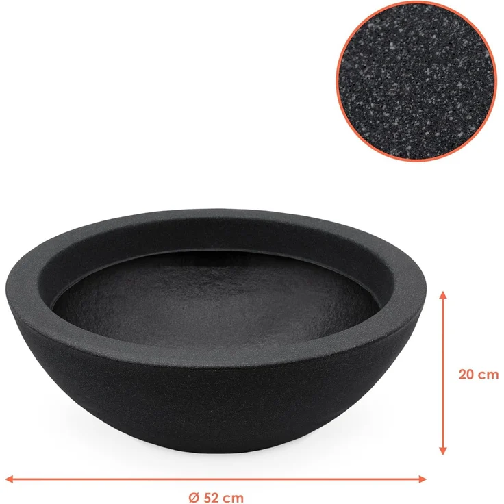 Spetebo Kunststoff Pflanzschale anthrazit - 52x20 cm - Pflanzkübel Blumenkübel Pflanztopf Blumentopf – Bild 2