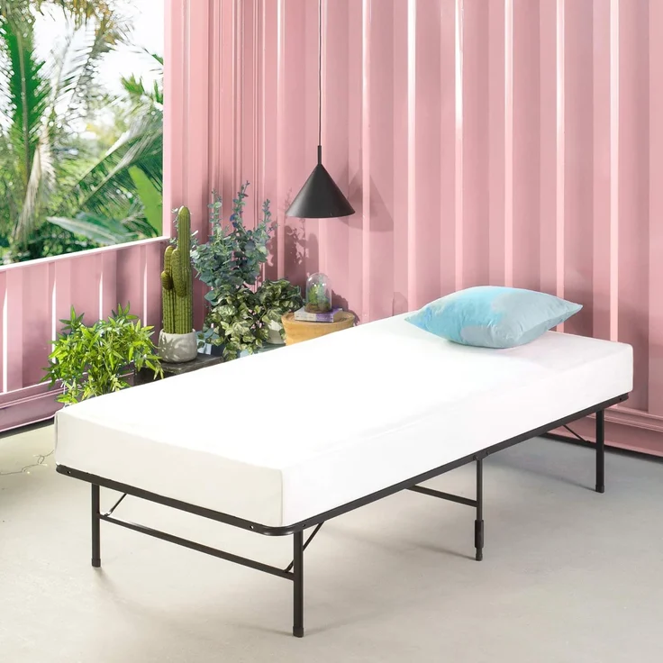 Zinus SmartBase Klappbett 90x190 cm - Höhe 35 cm - Ideal für EIN Gästebett - Mit Stauraum unter dem Bett - Metallbett - Schwarz – Bild 10