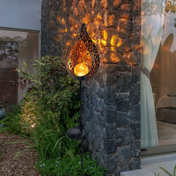 2er Set LED Solar-Steckleuchten im Flammen Design – Bild 5