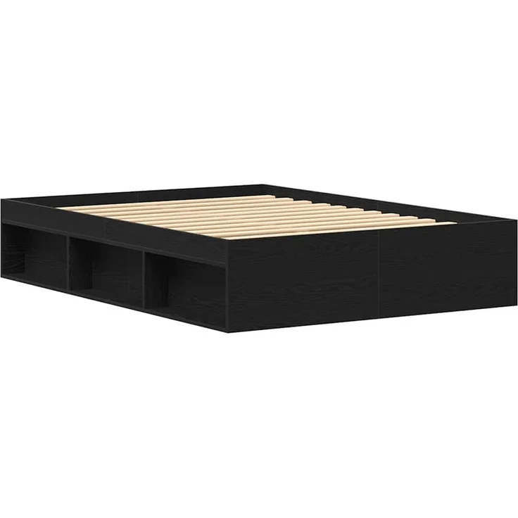vidaXL Bettgestell ohne Matratze Schwarz Eichen-Optik 135x190 cm 3329317 – Bild 7