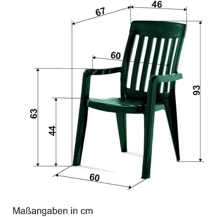 Sieger Palma Stapelsessel stapelbar, Vollkunststoff Weiß 59 x 92 x 65 cm – Bild 6