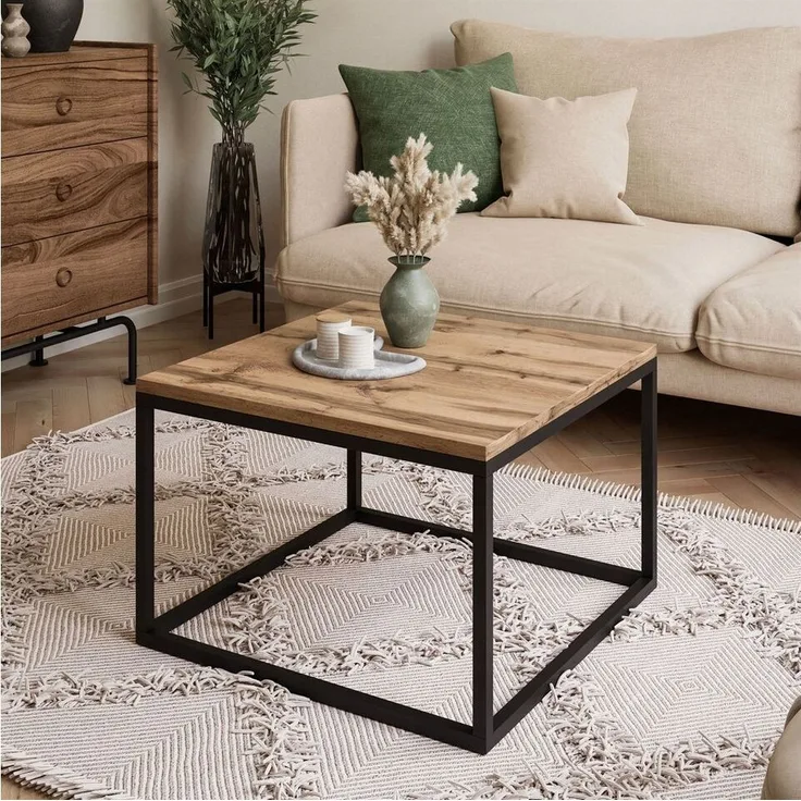 Lookway Couchtisch YOSHI mit Tischplatte in natürlicher Holzfarbe (1x Couchtisch), Breite: 60 cm