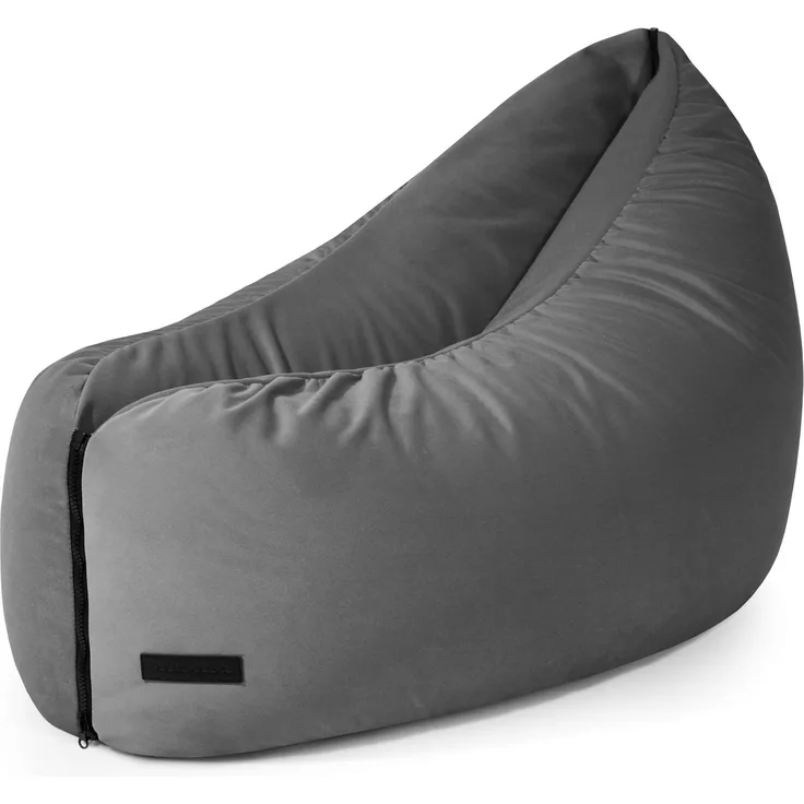 Sitzsack Clip Clap 90, Bezugstoff - Barcelona, 100% Polyester, Dark Grey, 60x90x70