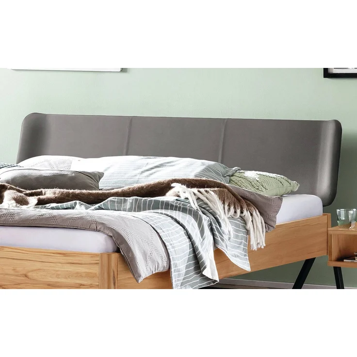 Hasena Massivholzbett Montieri Wildbuche gepolstert 180x220 cm, Fußhöhe 20 cm – Lounge – Bild 3