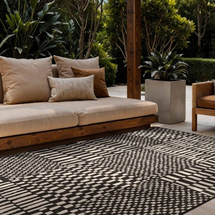 Ted Baker Teppich Barkham, Wendeteppich, rechteckig, Höhe: 8 mm, Designteppich, Wetterfest, Pflegeleicht, Modern, Wohnzimmer, Terrasse – Bild 1