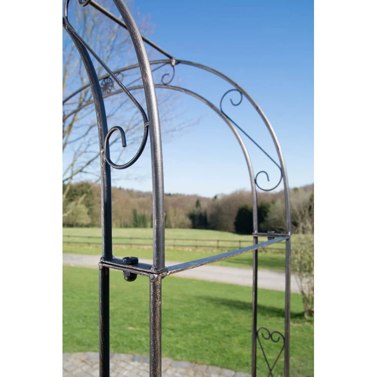 Rosenbogen MINDEN mit Tor - 120x40x220cm, Metall, Bronze | Rankhilfe Rosen Rankgitter Gartendekoration – Bild 7