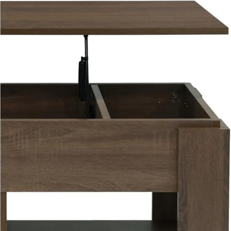FurnitureR Moderner Couchtisch in Holzmaserung mit griffloser Schublade & klarer Linienführung für Wohnzimmer – Bild 7