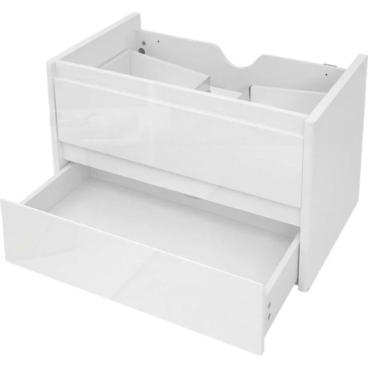 MCW Waschbeckenunterschrank MCW-B19-WU (1-St) Hochglanz-Optik, Soft-Close-System, 2 Schubladen, Zur Wandmontage – Bild 3