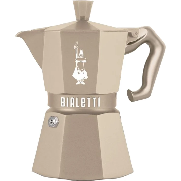 Bialetti Espressokocher Moka Express Exclusive Induktion 3 Tassen cremé