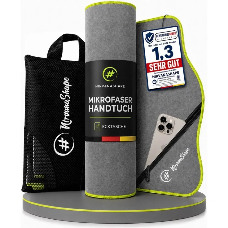 NirvanaShape Sporthandtuch Mikrofaser Handtuch, Microfaser Handtücher als Reisehandtuch, (Set), Microfaser Handtuch als Strandtuch oder Fitneesshandtuch