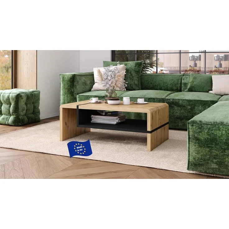 designimpex Couchtisch Design Wohnzimmertisch Folk 01 Tisch mit Ablagefläche – Bild 1