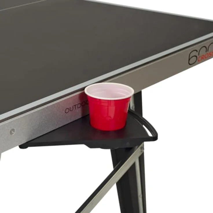 Cornilleau 600X, Outdoor Tischtennisplatte in Schwarz mit robustem Rahmen, verbreiterte Spieloberfläche und komfortabler Ausstattung – Bild 9