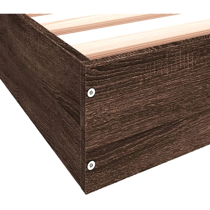 vidaXL Bettgestell ohne Matratze Braun Eiche 90x200 cm Holzwerkstoff 842069 – Bild 6