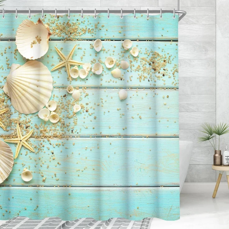 Duschvorhang 200x200cm Wasserdicht, Antischimmel Textil, Beschwert, Ösen & Ringe – Bild 8
