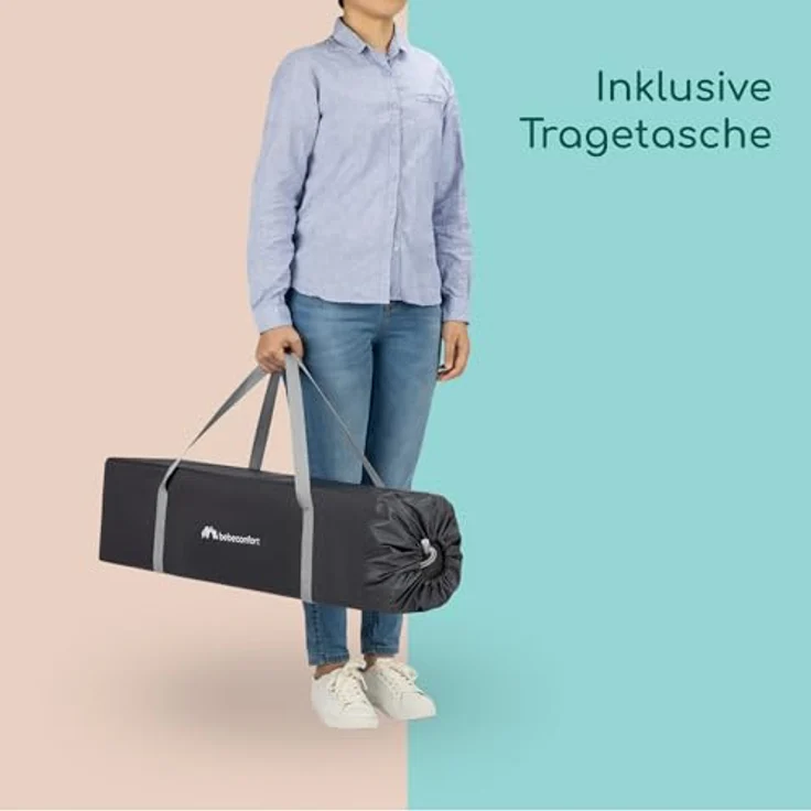Bebeconfort Sweet Dreams, Baby Reisebett, 0–3 Jahre (0–15 kg), Reisebett leicht für Babys, Große gepolsterte Matratze, Seitenfenster, Einfach Kompakt Klappbar, Mit Reisetasche, Mineral Graphite – Bild 7