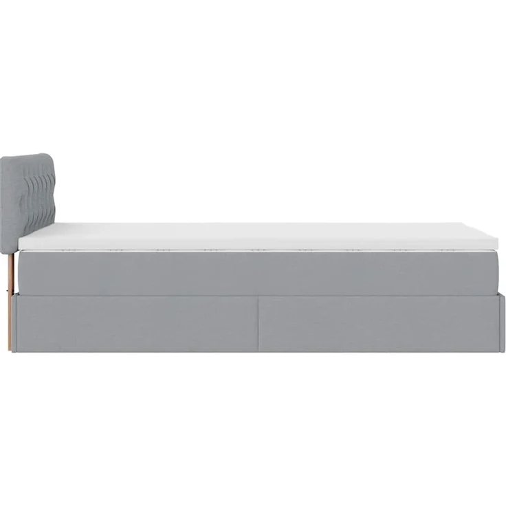 vidaXL Ottoman-Bett mit Matratze Hellgrau 90x190 cm Stoff 3311504 – Bild 9