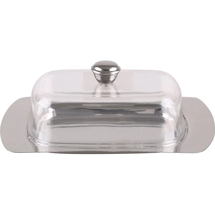 Urban Living Butterglocke Edelstahl Butterglocke mit Kunstsoffdeckel, Größe: (L x B x H) 19,5 x 12,5 x 6,5 cm – Bild 1