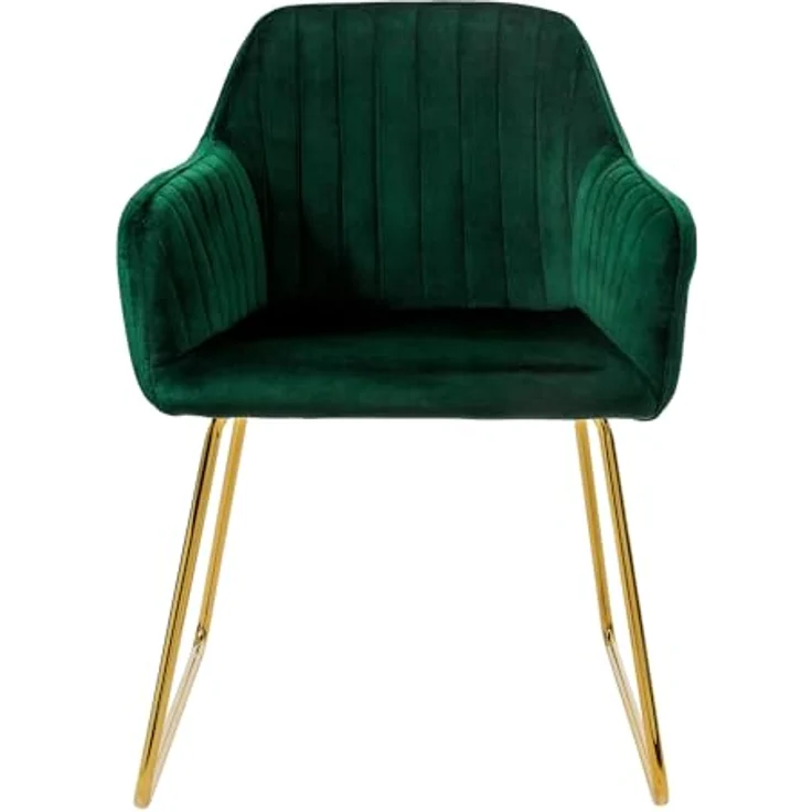 ML-DESIGN Stuhl Esszimmerstuhl mit Rücken- und Armlehnen, Samtbezug, ergonomisch (2 St), Wohnzimmerstuhl Grün, goldenes Metallgestell Küchenstuhl Sessel – Bild 5