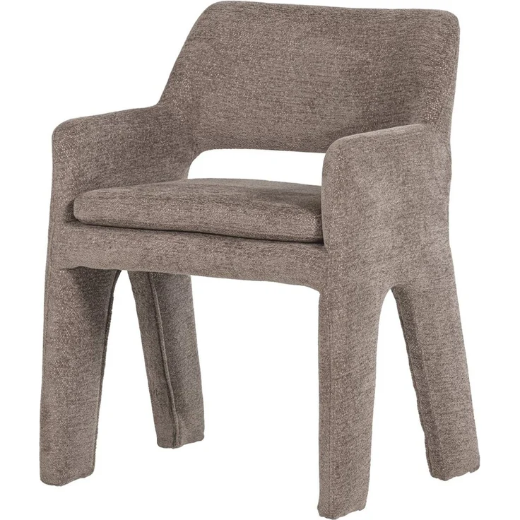Armlehnstuhl Bigfoot - Chenille-Stoff Taupe – Bild 1
