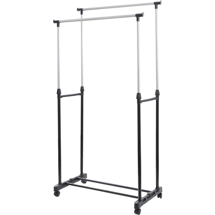HOMELINE Duo Garderobe höhenverstellbar bis 155cm mit Rollen Kleiderständer – Bild 1