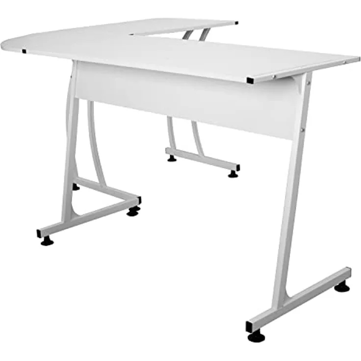 Gardenia Corner Weiß Eckschreibtisch Stahl, 112,5 x 147,5 x 74