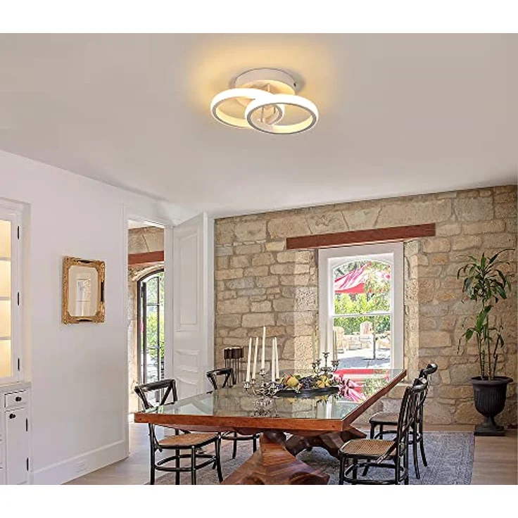Goeco LED Deckenleuchte 2 Birnen, Runde Design, 3000K, 22W, Silikonhülle, LED, Warmweiß, für Wohnzimmer, Schlafzimmer & Küche – Bild 7