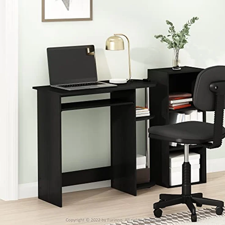 Furinno Simplistic Computertisch für einfache Montage, Americano, Edelstahl – Bild 3