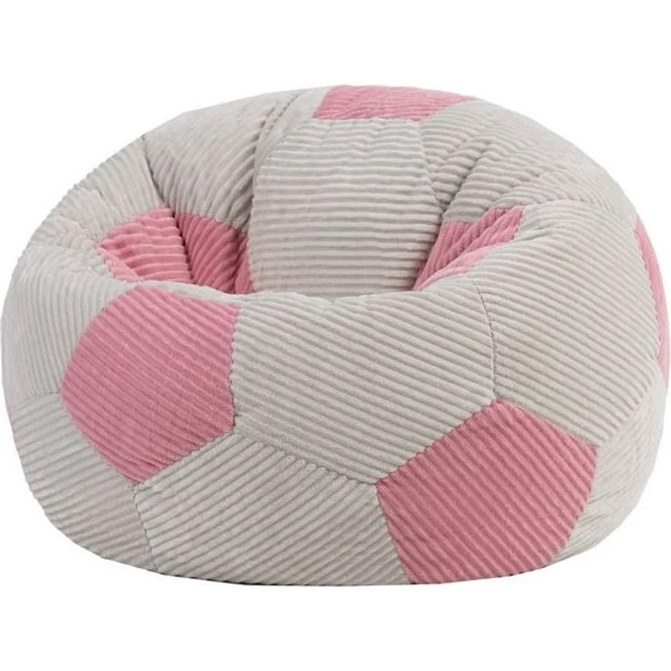 Icon Fußball Sitzsack Kinder, Rosa, Webstoff, Sitzsack Cord mit Füllung, Bequemer Kinder Sessel, Kuschelsessel, Lese Sessel, Schlafzimmer, Kinderzimmer, Wohnzimmer – Bild 3