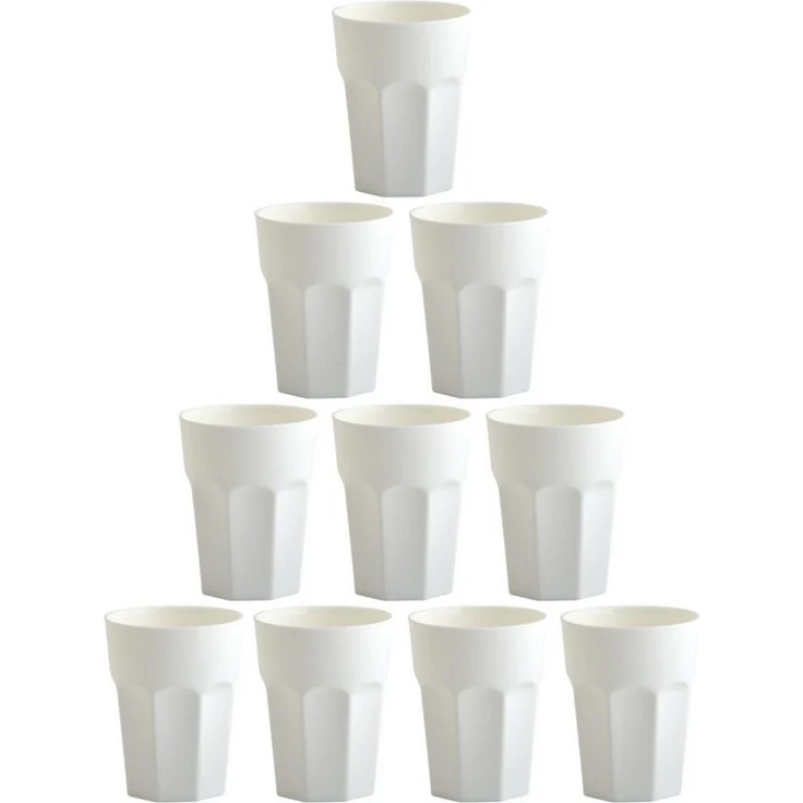 Engelland Becher Kunststoffbecher in modernen Pastellfarben, Mehrweg, 10-tlg, Kunststoff, spülmaschinengeeignet, bruchfest, wiederverwendbar, 250 ml, 0,25 Liter – Bild 1