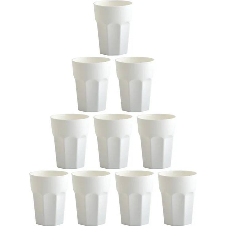 Engelland Becher Kunststoffbecher in modernen Pastellfarben, Mehrweg, 10-tlg, Kunststoff, spülmaschinengeeignet, bruchfest, wiederverwendbar, 250 ml, 0,25 Liter