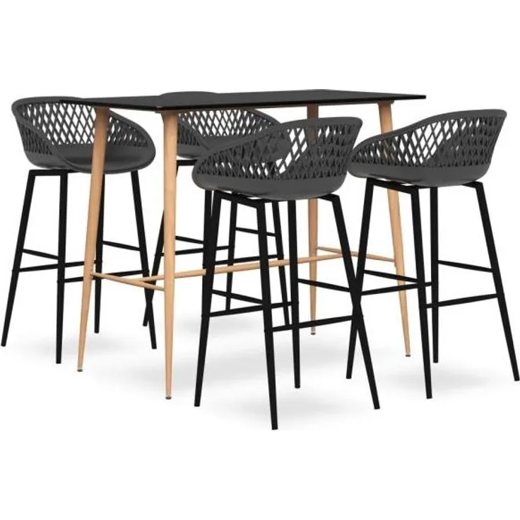 5-tlg. Bar-Set Schwarz und Grau [3057461]