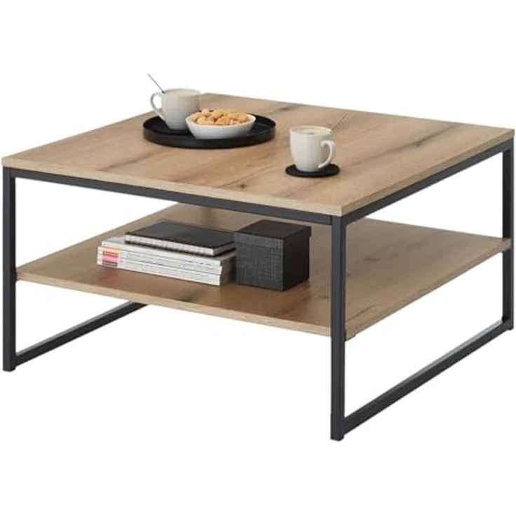 moebel-dich-auf Couchtisch KUBUS (in Evoke Eiche Dekor, quadratisch, Metallgestell), (BxHxT) 75x40x75 cm – Bild 1