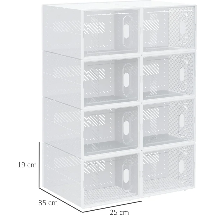 Modulares Regalsystem mit 8 Fächern, Steckregal, 25 cm x 35 cm x 19 cm, transparent--Transparent--35x25x19cm--YOUDENOVA – Bild 5