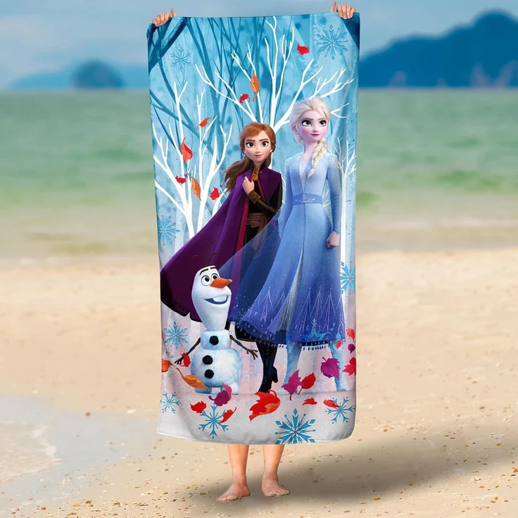 BERONAGE Strandtücher Frozen die Eiskönigin Badetuch Team 75x150 cm, 100% Baumwolle (1-St), Frottee in Velours-Qualität – Bild 3